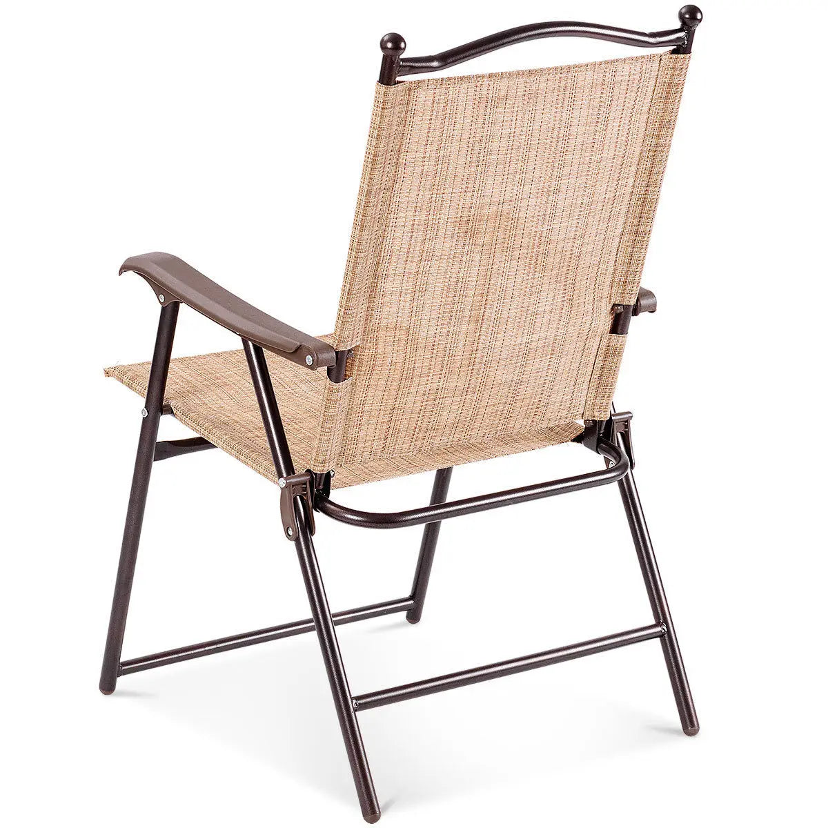 Set of 2 Patio Folding Sling Back Chairs